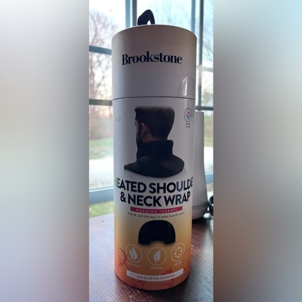 Brookstone Black Heated Neck and Shoulder Wrap